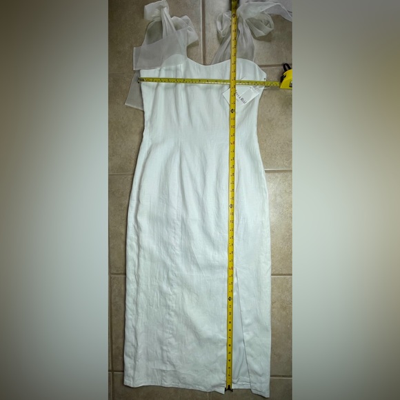 OFF WHITE Rebecca Reid Silk Lined Linen Dress | SIZE 8 - Picture 8 of 8